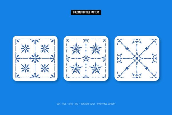3 Geometric Tile Seamless Patterns
