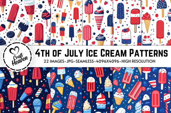 4th of July Ice Cream Patterns