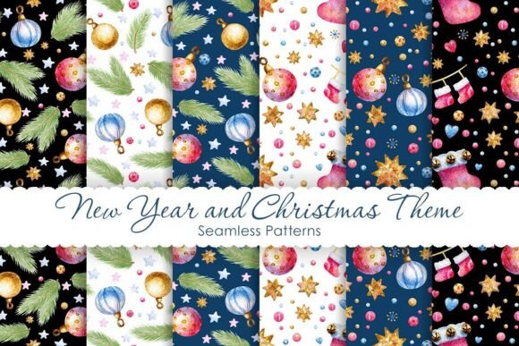 Christmas and New Year Patterns: Elevating Festive Design with Seamless Digital Art