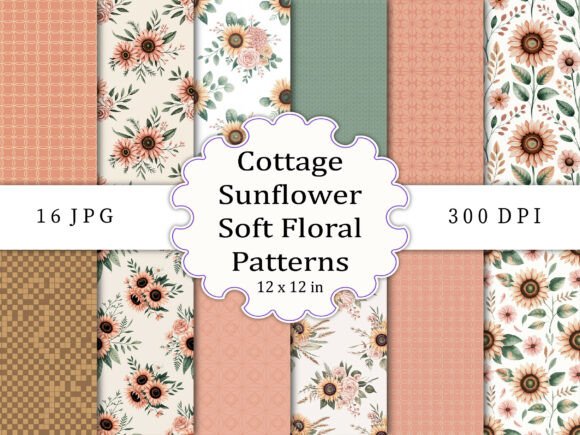 Cottage Sunflower Soft Floral Patterns