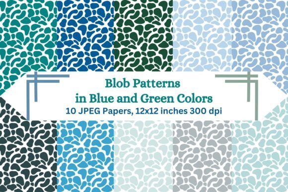 Elevating Digital and Physical Design with Organic Blob Patterns in Blue and Green