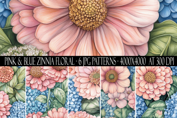Evaluating Pink and Blue Zinnia Flower Patterns for Creative Projects