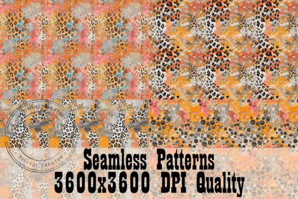 Funky Orange Cheetah Seamless Patterns