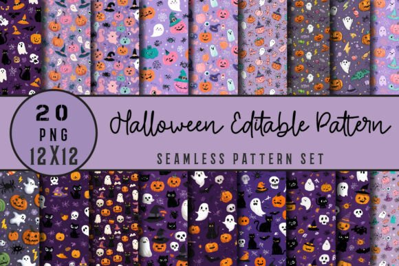 Funny Halloween Items Editable Patterns