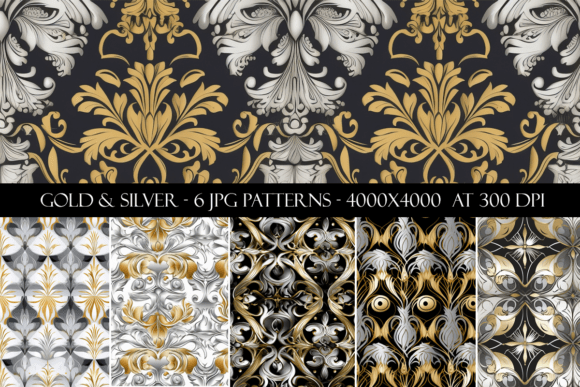 Gold and Silver Seamless Patterns: Elevating Design Projects with Premium Digital Assets