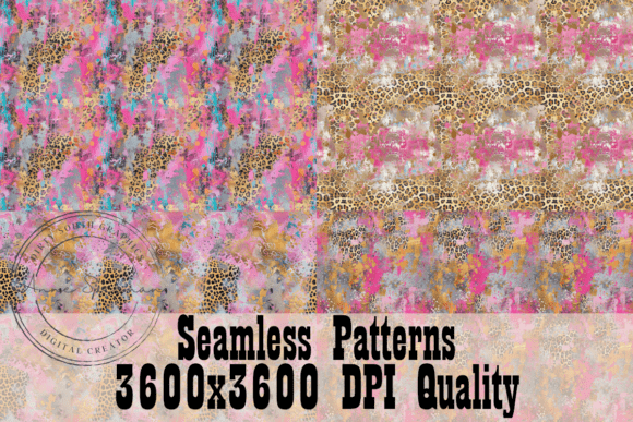 Grunge Cheetah Seamless Patterns