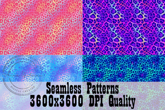 Holographic Cheetah Seamless Patterns for Digital Design