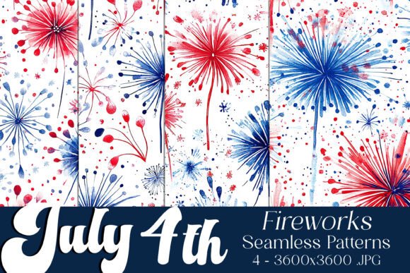 July 4th Fireworks Seamless Patterns S3