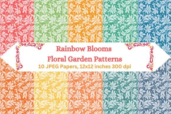 Rainbow Blooms Floral Garden Patterns