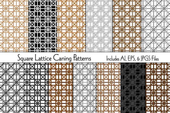 Square Lattice Caning Seamless Patterns