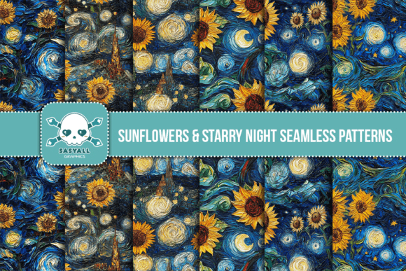 Sunflowers Starry Night Patterns