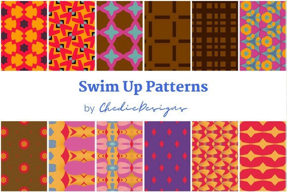 Swim Up Surface Patterns: A Digital Illustration for Creative Projects