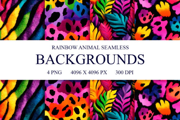 Unleashing Creativity with Rainbow Animal Seamless Patterns and Colorful Digital Papers