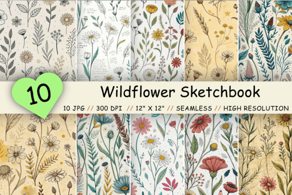 Wildflower Sketchbook Doodles Patterns