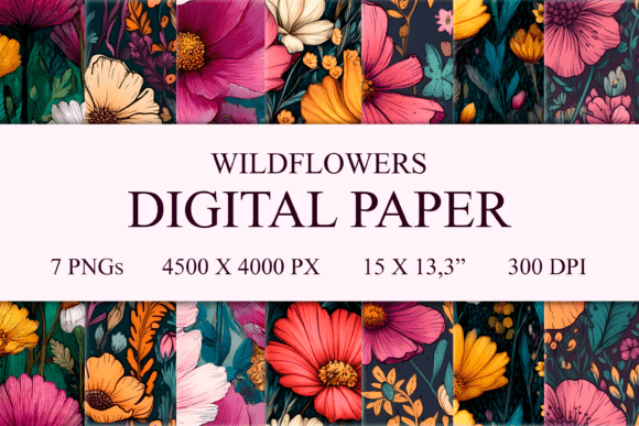 Wildflowers Seamless Patterns